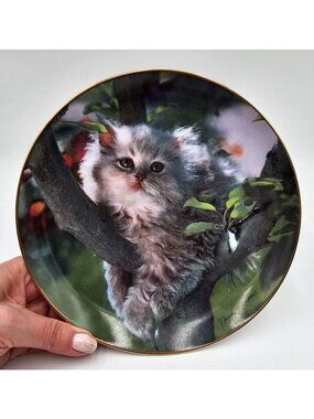 VTG Franklin Mint Out On A Limb Porcelain Plate By Nancy Matthews Cat Collector